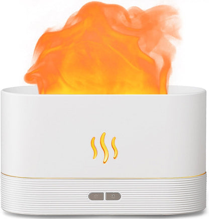 Flame Air Diffuser Humidifier,Upgraded Scent Diffuser for Essential Oils,Ultrasonic Aromatherapy,Fire Mist Humidi with 2 Brightness,Auto-Off Function for Room Home Office(Black)
