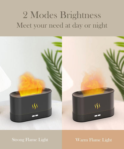 Flame Air Diffuser Humidifier,Upgraded Scent Diffuser for Essential Oils,Ultrasonic Aromatherapy,Fire Mist Humidi with 2 Brightness,Auto-Off Function for Room Home Office(Black)